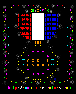 Chryssy's Ascii Art Award