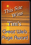 Tim's Award of Excellence great web page 110x158