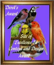 Derek's Award Site of Excellence In Content and Design