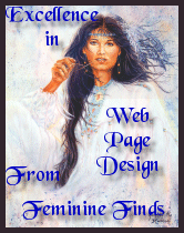 Feminine Finds Excellence in Web Page Design Award 150x200